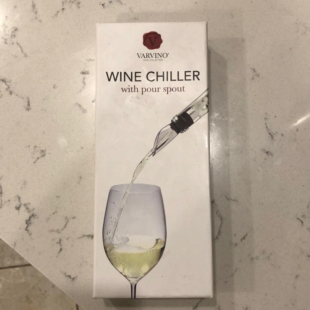 Wine chiller with pour spout
